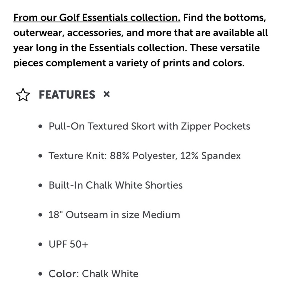 Elevation 18" Textured Skort by Tail Activewear. - Picture 7 of 7